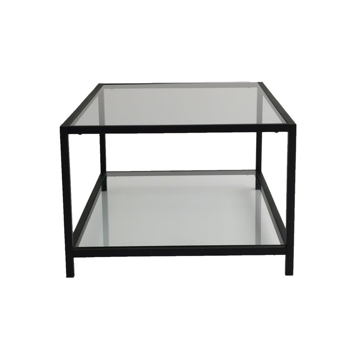 Hanah Home Astro Mesa de Centro de Cristal Templado Humo y Negro
